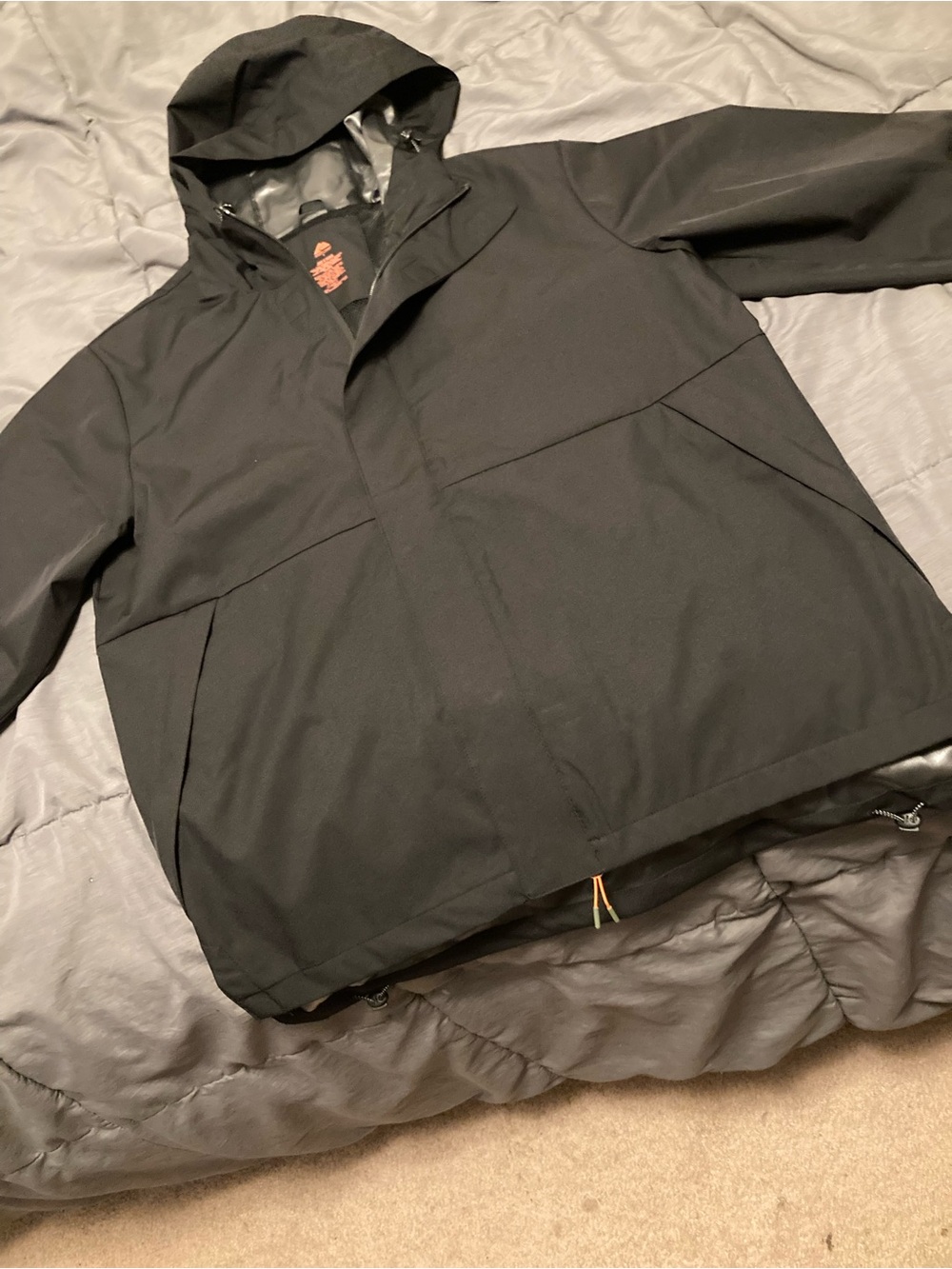 Ozark Trail Black Hooded Raincoat with Subtle Drawcord
